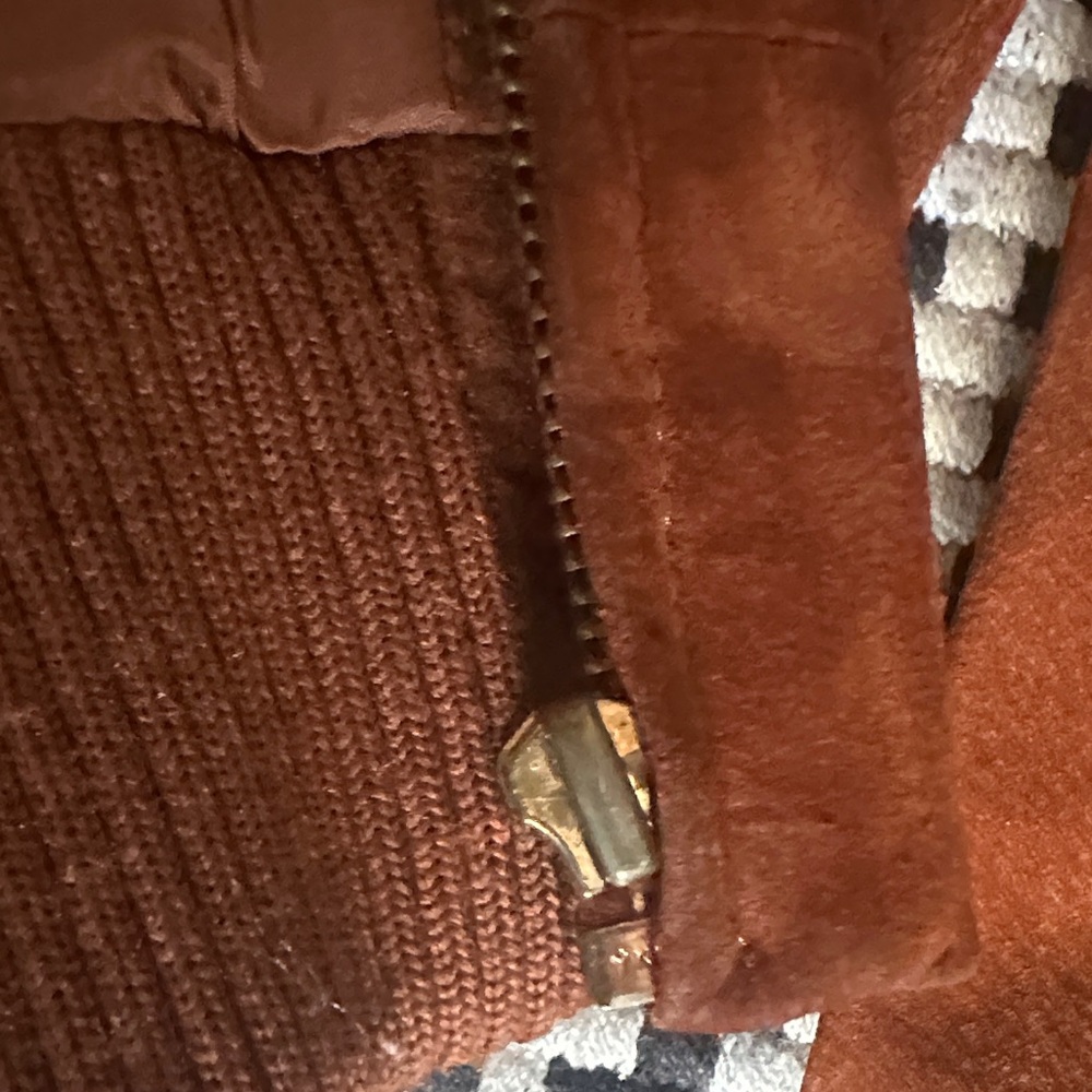 Vintage Brown Suede Bomber Jacket - Picture 5 of 6
